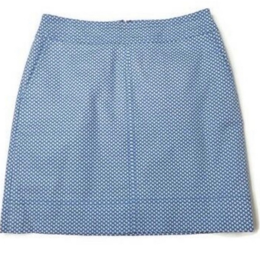 Talbots Nautical Beach Tiny Sailboat Print Fully lined Blue Skirt. Size 6P